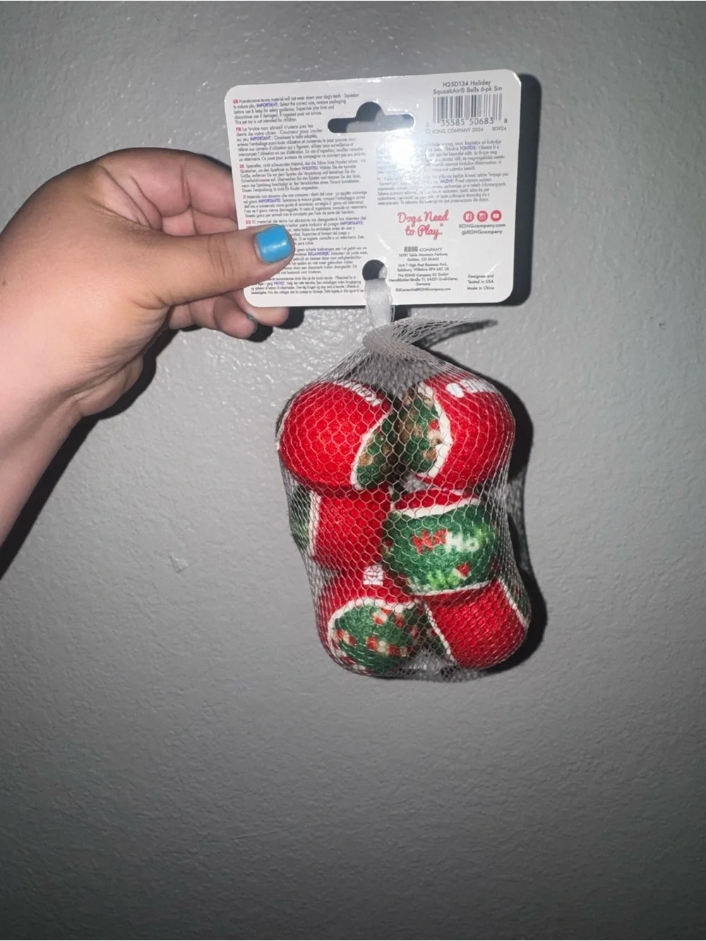 Kong Red and Green Holiday Squeak Balls